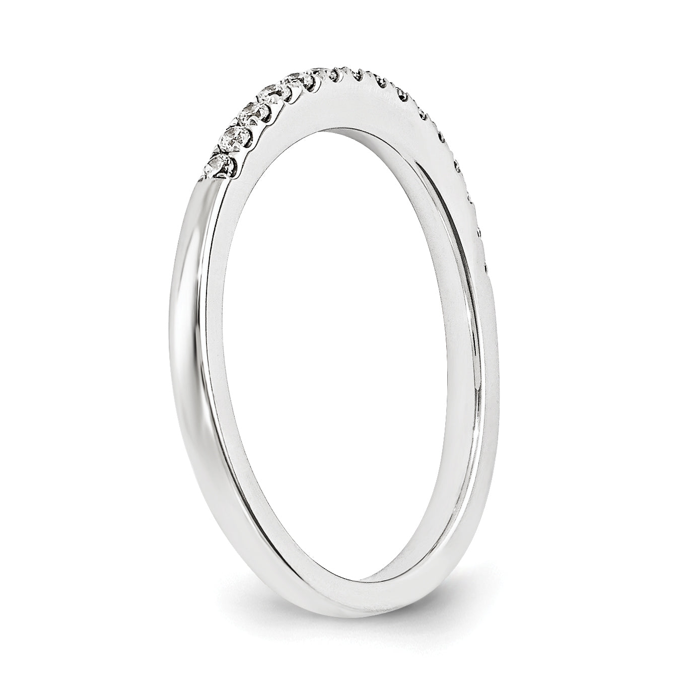 14K Weißgold Diamant-Trauring