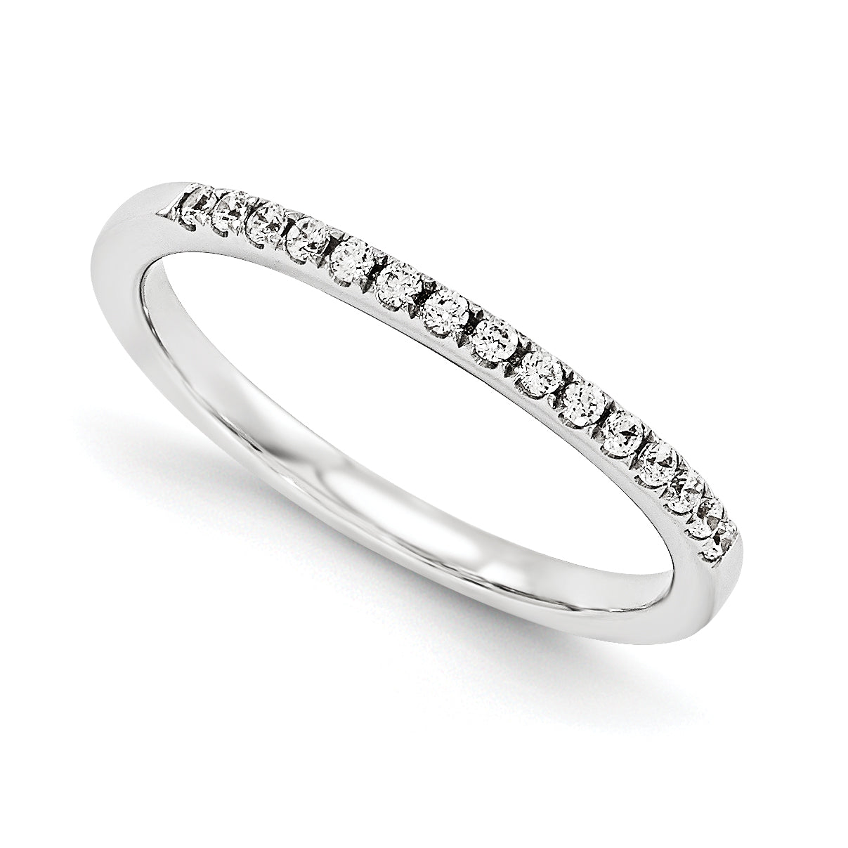 14K Weißgold Diamant-Trauring