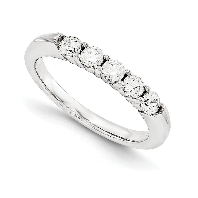 585 Weißgold Trauring mit natürlichem Diamant (0,75 ct, Farbe G-I, Reinheit I1)