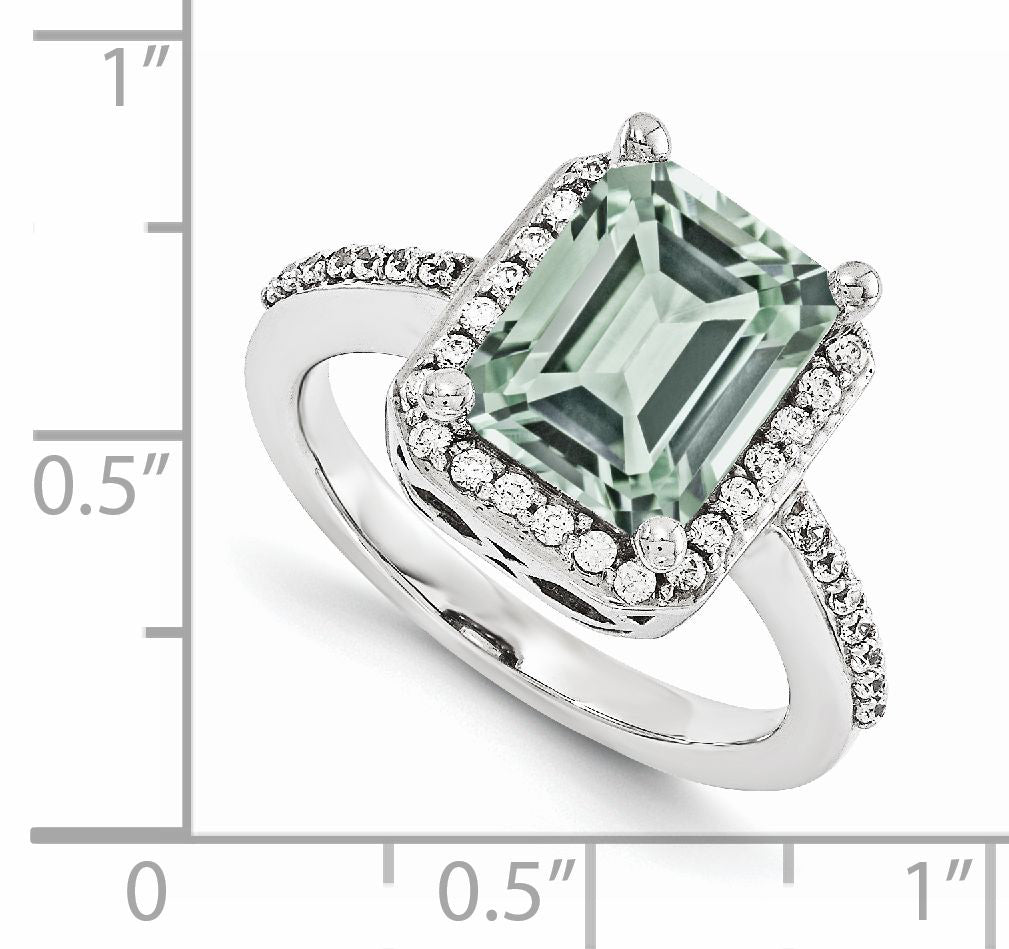 14K Weißgold Ring mit AA simuliertem Diamant-Edelstein