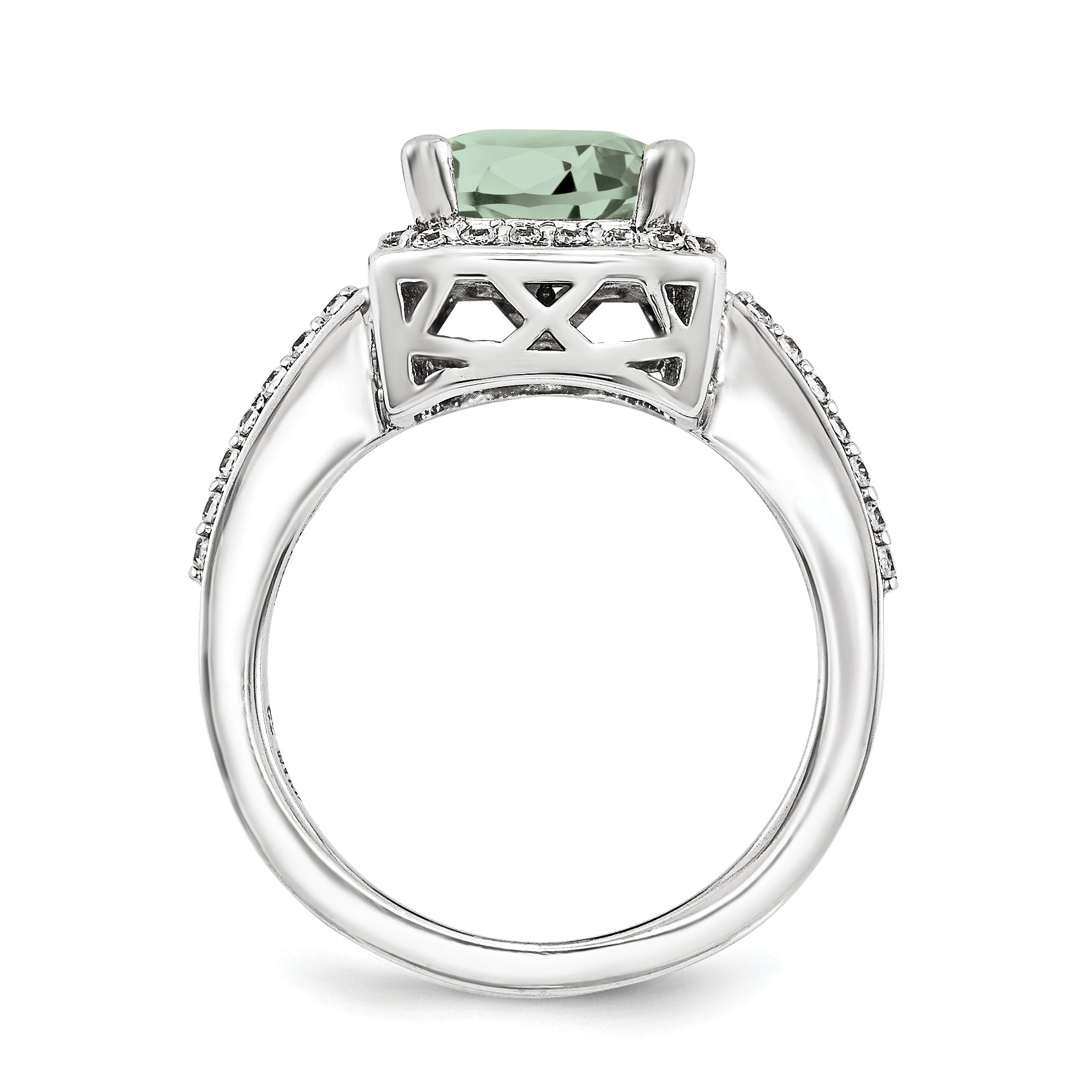 14K Weißgold Ring mit AA simuliertem Diamant-Edelstein