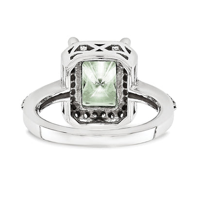 14K Weißgold Ring mit AA simuliertem Diamant-Edelstein