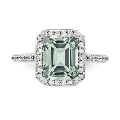 14K Weißgold Ring mit AA simuliertem Diamant-Edelstein