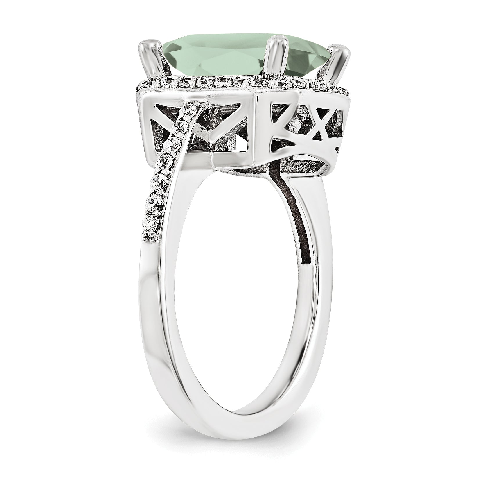 14K Weißgold Ring mit AA simuliertem Diamant-Edelstein