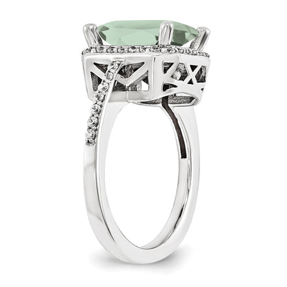 14K Weißgold Ring mit AA simuliertem Diamant-Edelstein