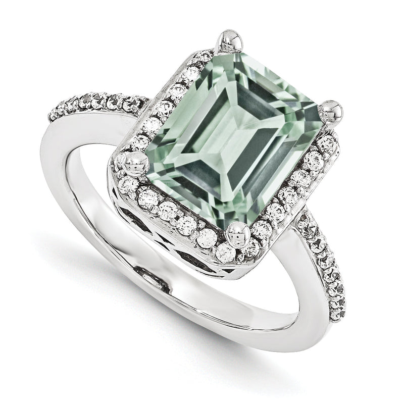 14K Weißgold Ring mit AA simuliertem Diamant-Edelstein