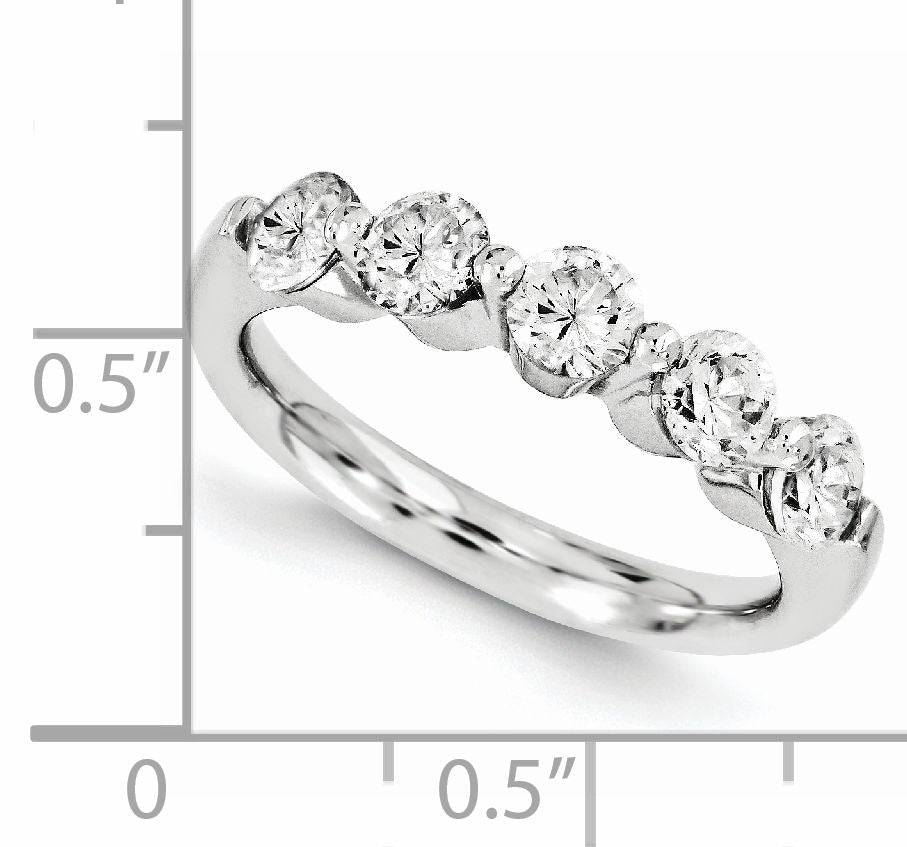 14K Weißgold Diamant-Ring