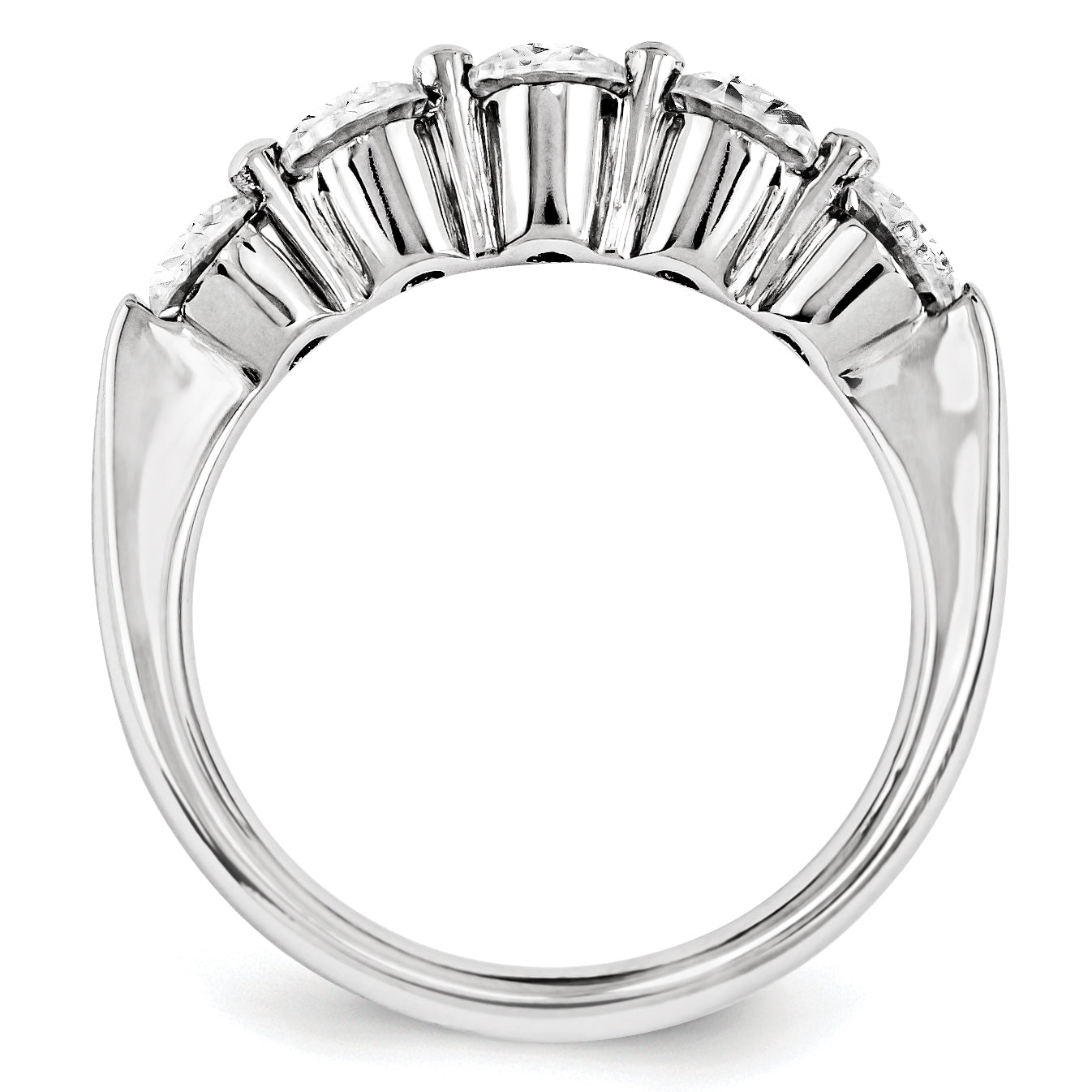 14K Weißgold Diamant-Ring
