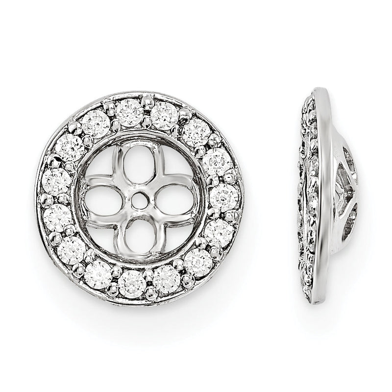 14K Weißgold AA-Diamant-Ohrring-Jacket