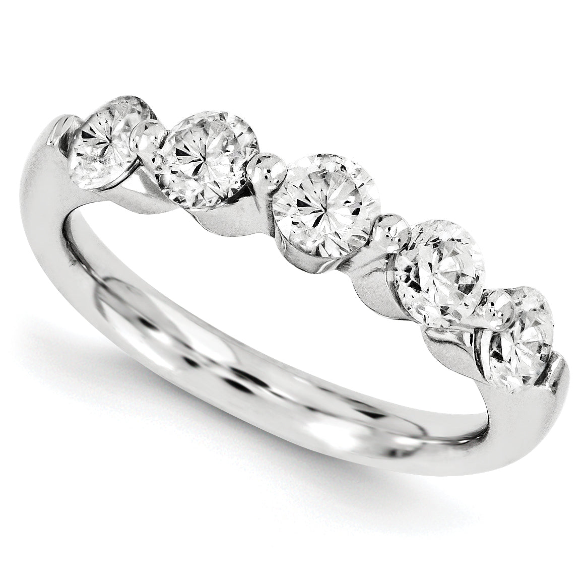 14K Weißgold Diamant-Ring