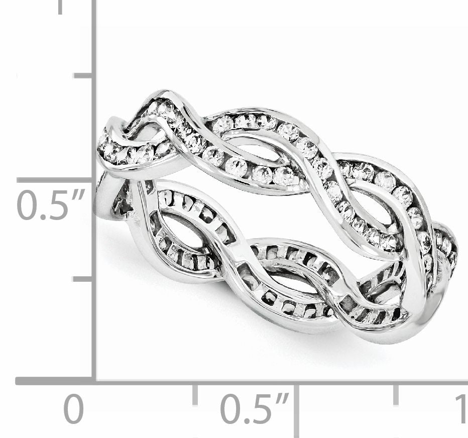 14K Weißgold Diamant-Ring
