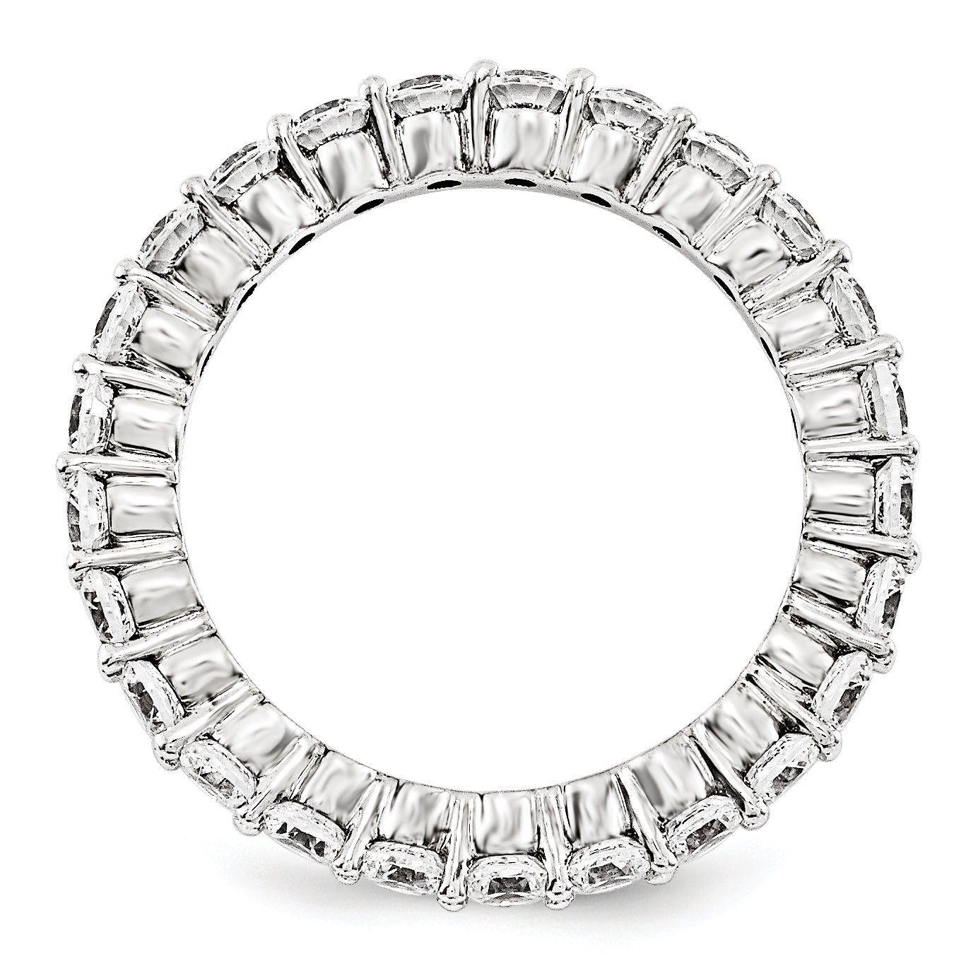 585 Weißgold Memoire-Ring mit AA Diamanten