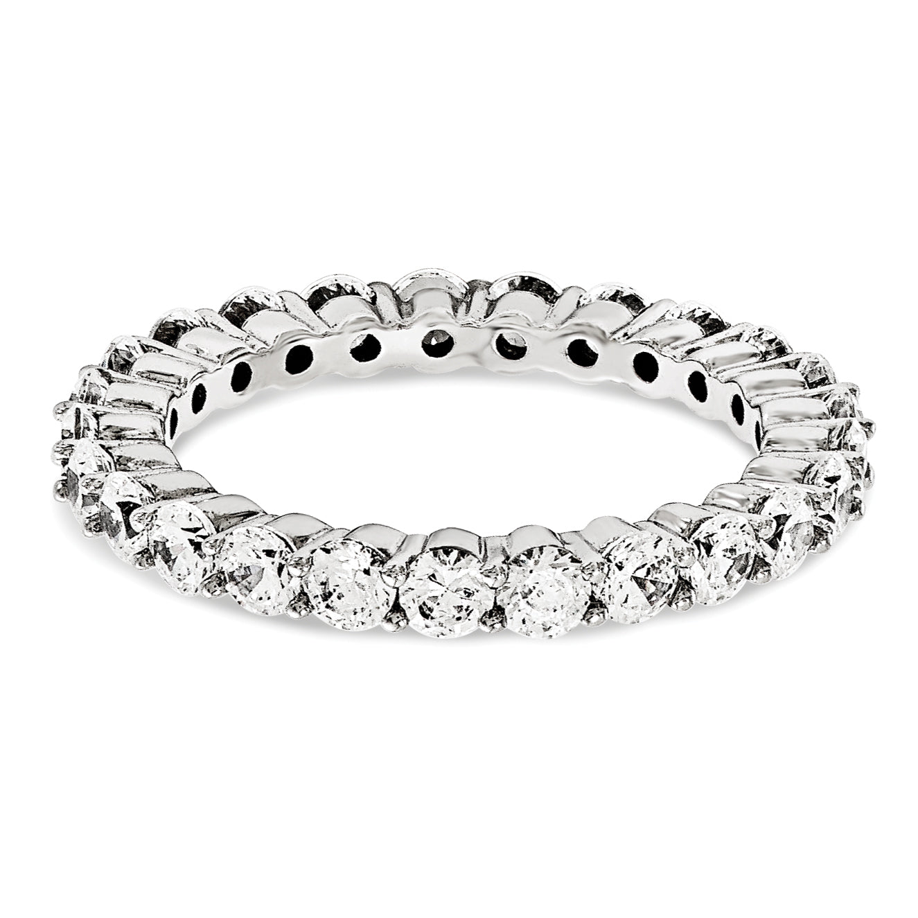 585 Weißgold Memoire-Ring mit AA Diamanten