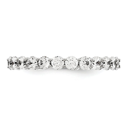 585 Weißgold Memoire-Ring mit AA Diamanten
