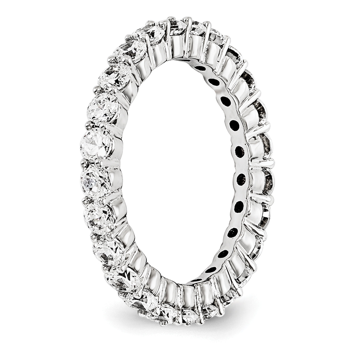 585 Weißgold Memoire-Ring mit AA Diamanten