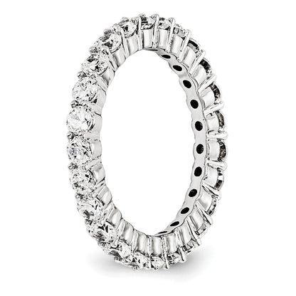 585 Weißgold Memoire-Ring mit AA Diamanten