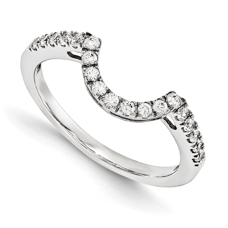 585 Weißgold Trauring mit natürlichen Diamanten 0,21 ct