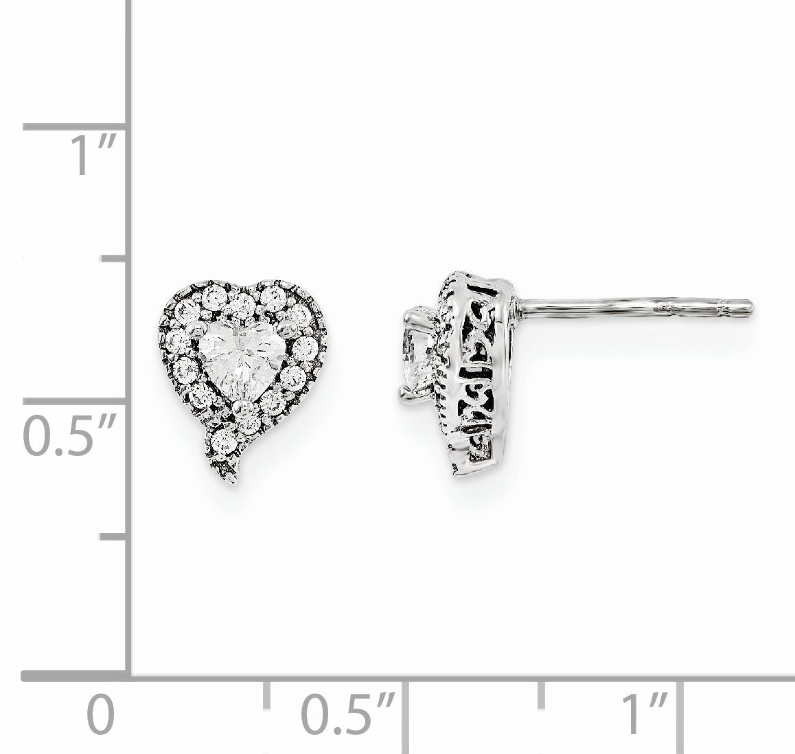 14K Weißgold AAA Diamant Semi-Mount Ohrstecker