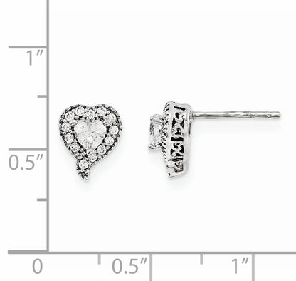14K Weißgold AAA Diamant Semi-Mount Ohrstecker
