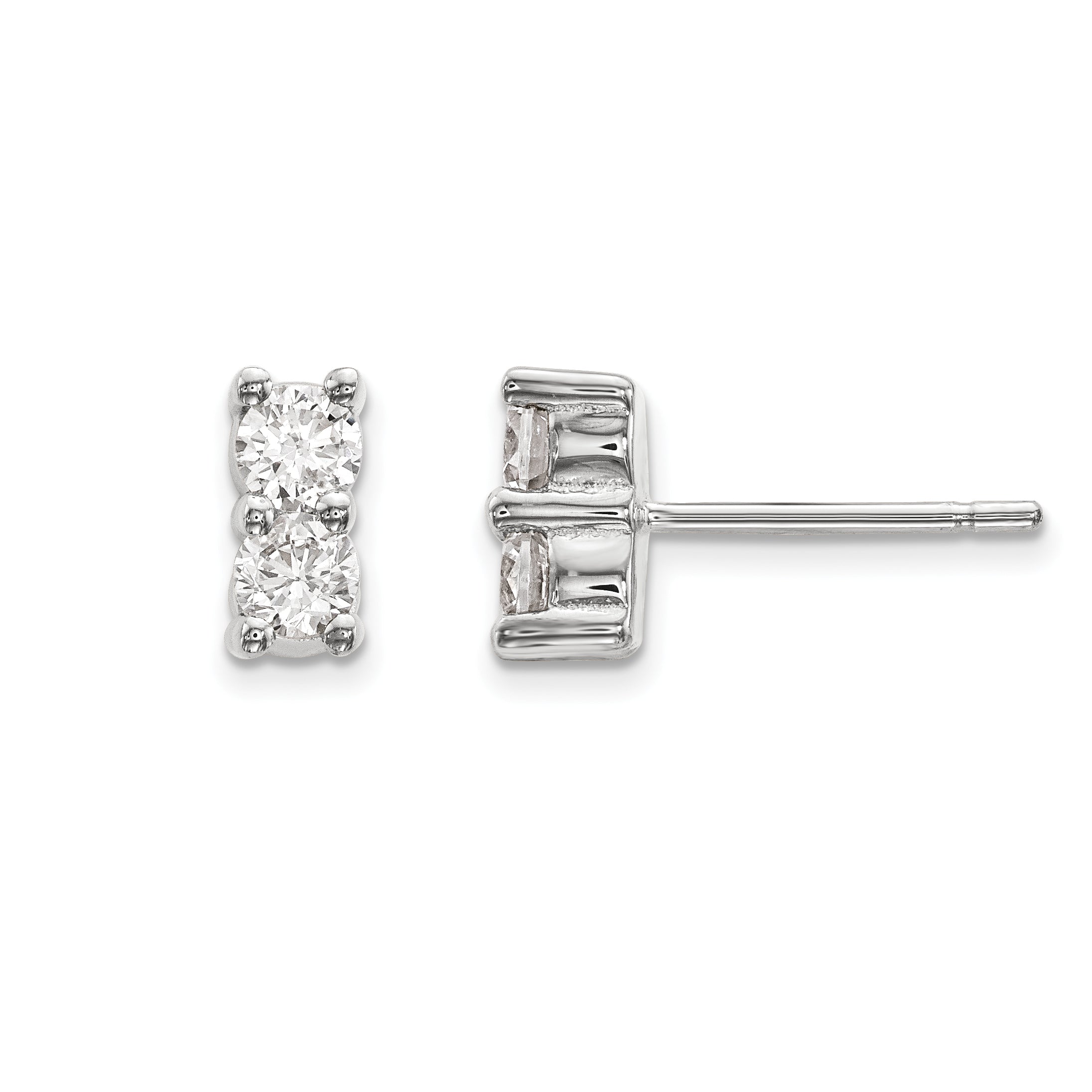Ohrringe aus 14K Weißgold mit 2 Diamanten