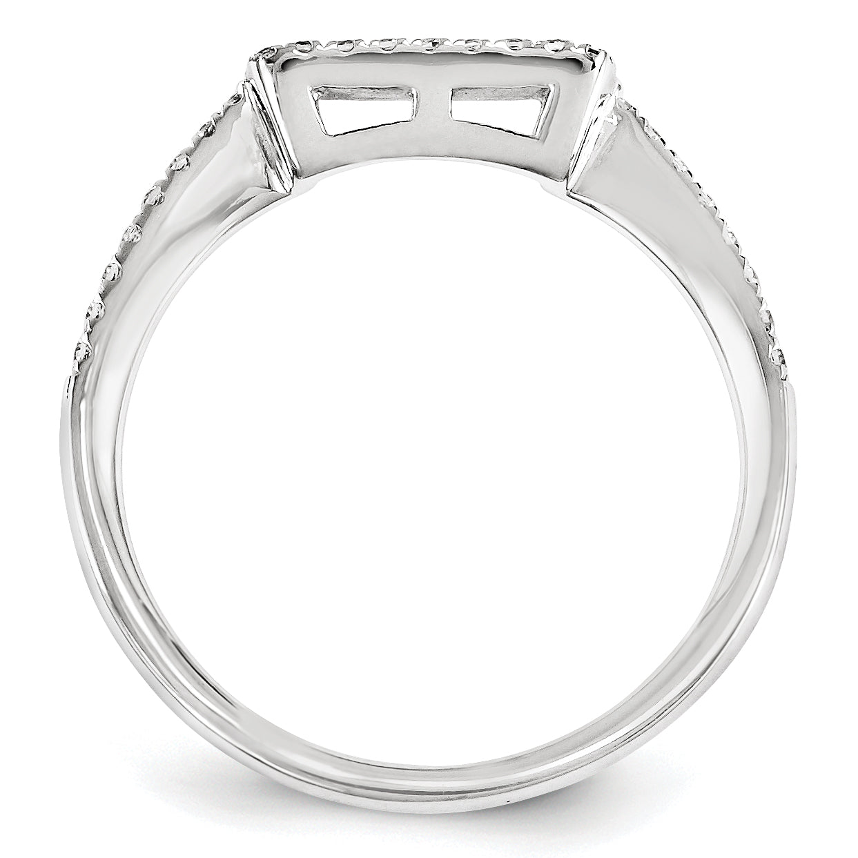 14K Weißgold Diamant-Ring