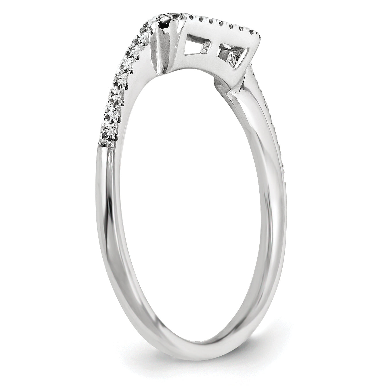 14K Weißgold Diamant-Ring