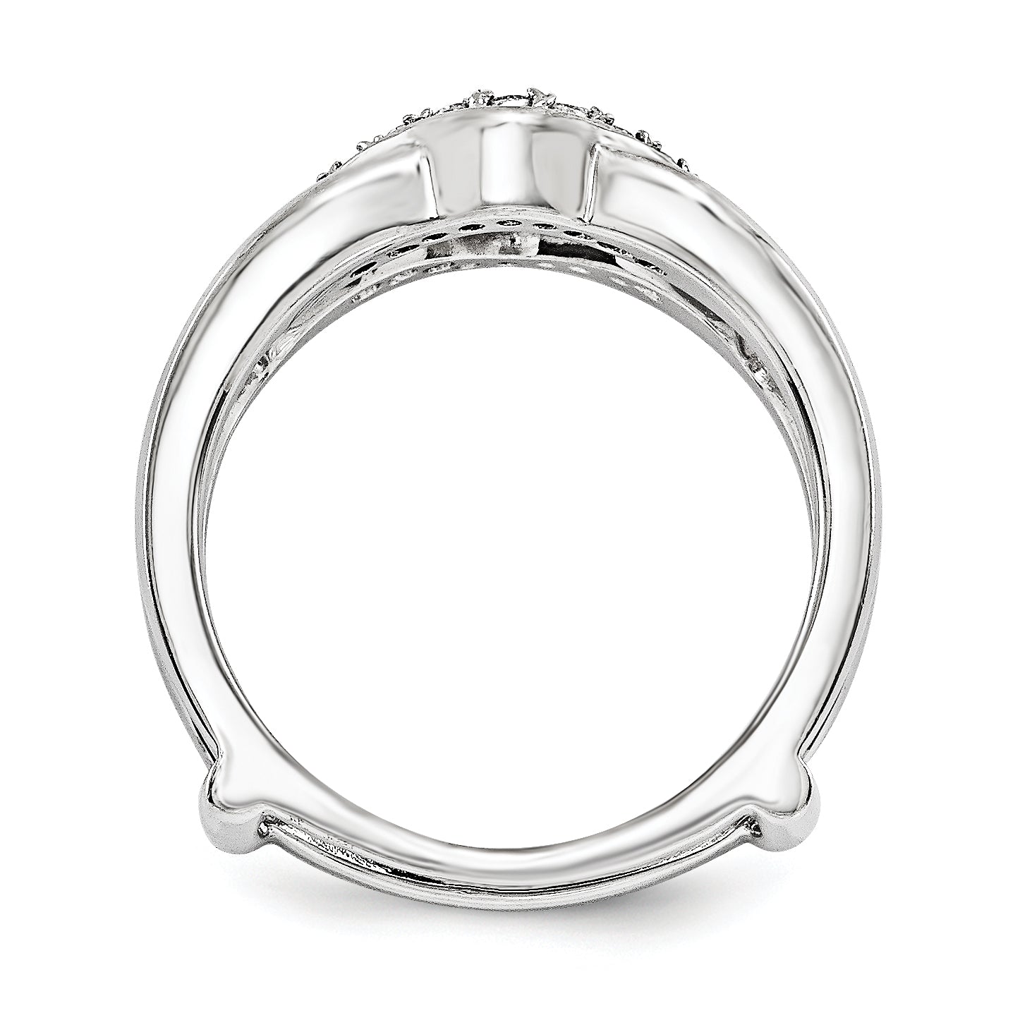 14K Weißgold VS Diamant-Schutzring