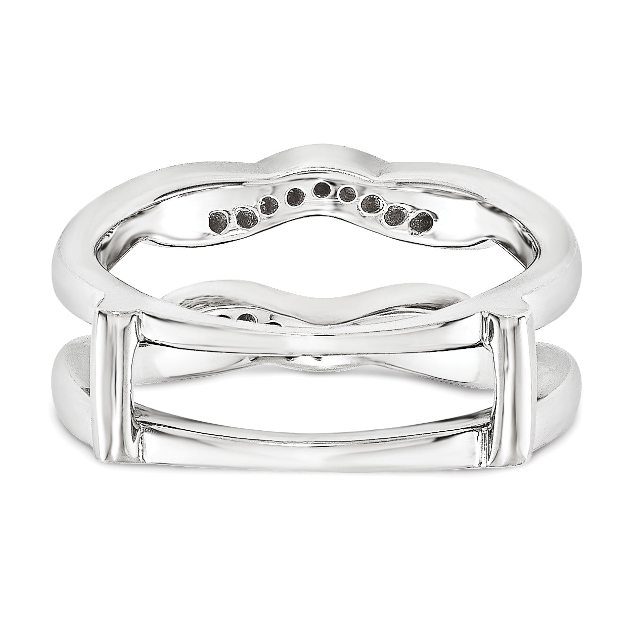 14K Weißgold VS Diamant-Schutzring