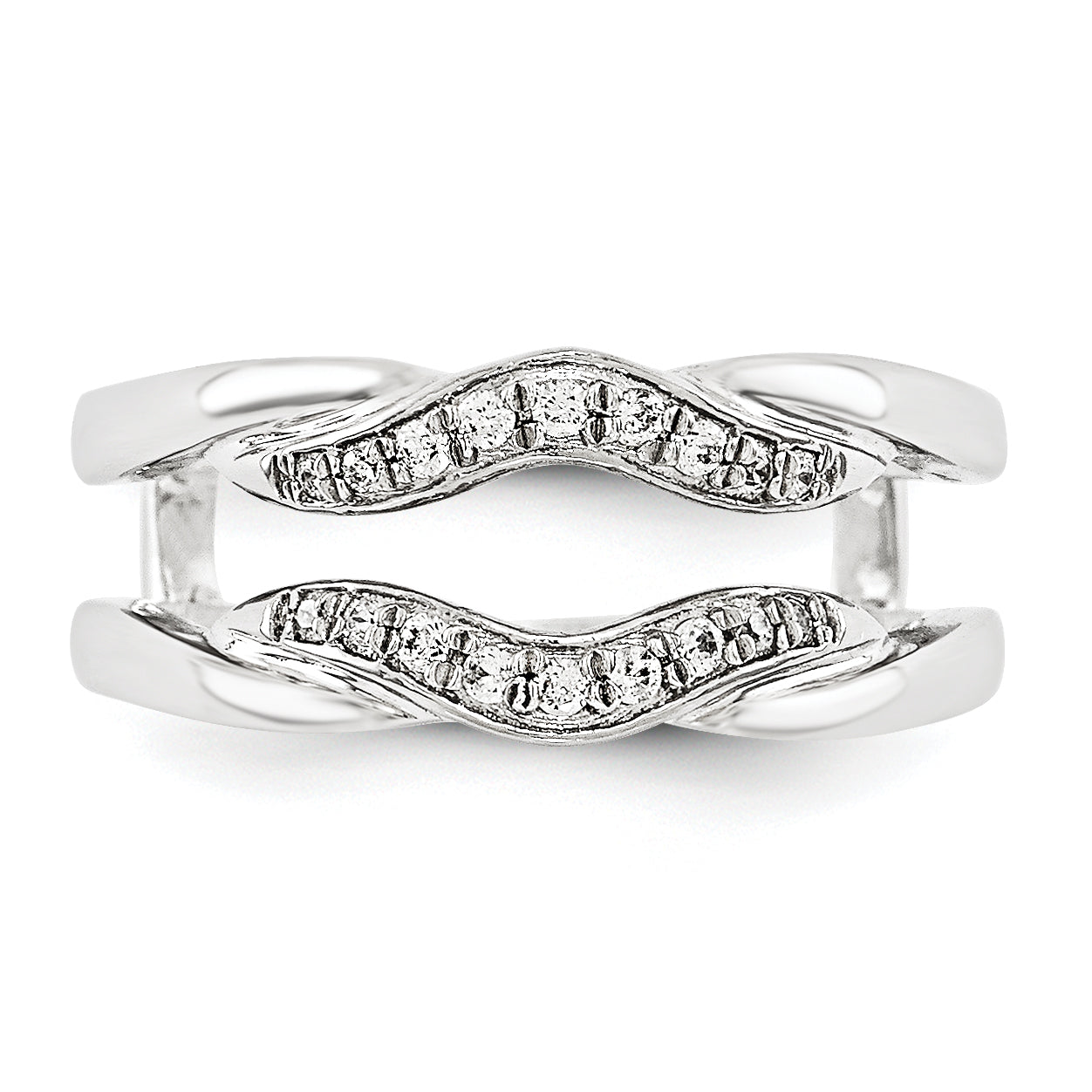 14K Weißgold VS Diamant-Schutzring