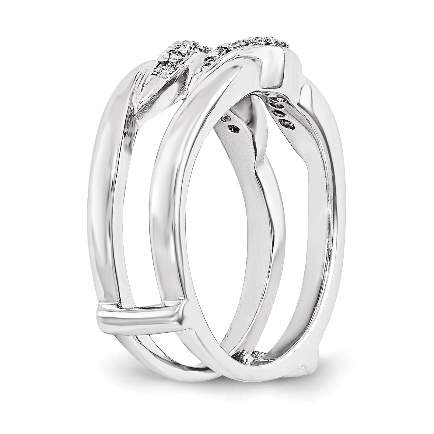 14K Weißgold VS Diamant-Schutzring