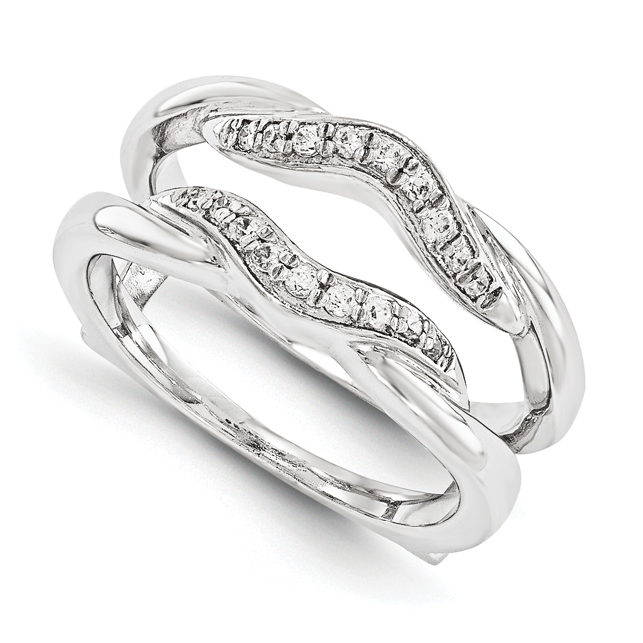 14K Weißgold VS Diamant-Schutzring