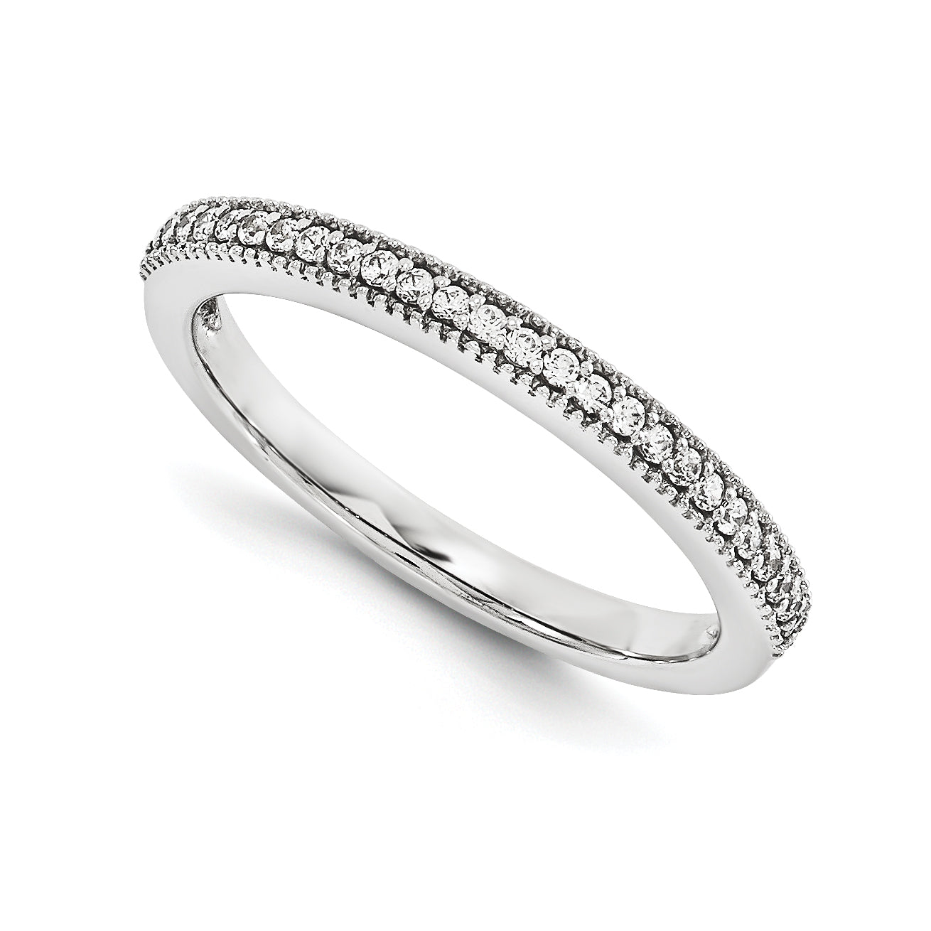 14K Weißgold Diamant-Trauring