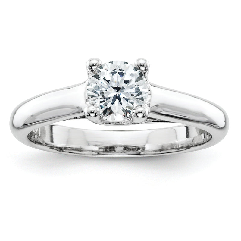 14K Weißgold Ring mit Diamant-Solitär