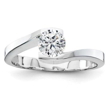 14K Weißgold Diamant-Solitärring