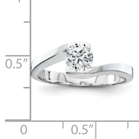 14K Weißgold Diamant-Solitärring