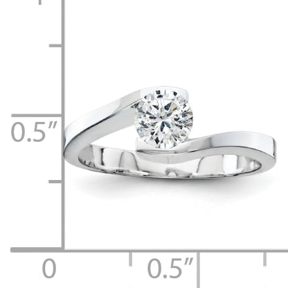 14K Weißgold Diamant-Solitär-Ring mit VS-Diamant