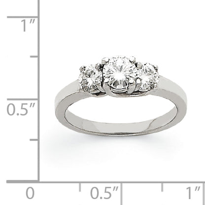 14 Karat Weißgold VS Diamant-Dreisteinring
