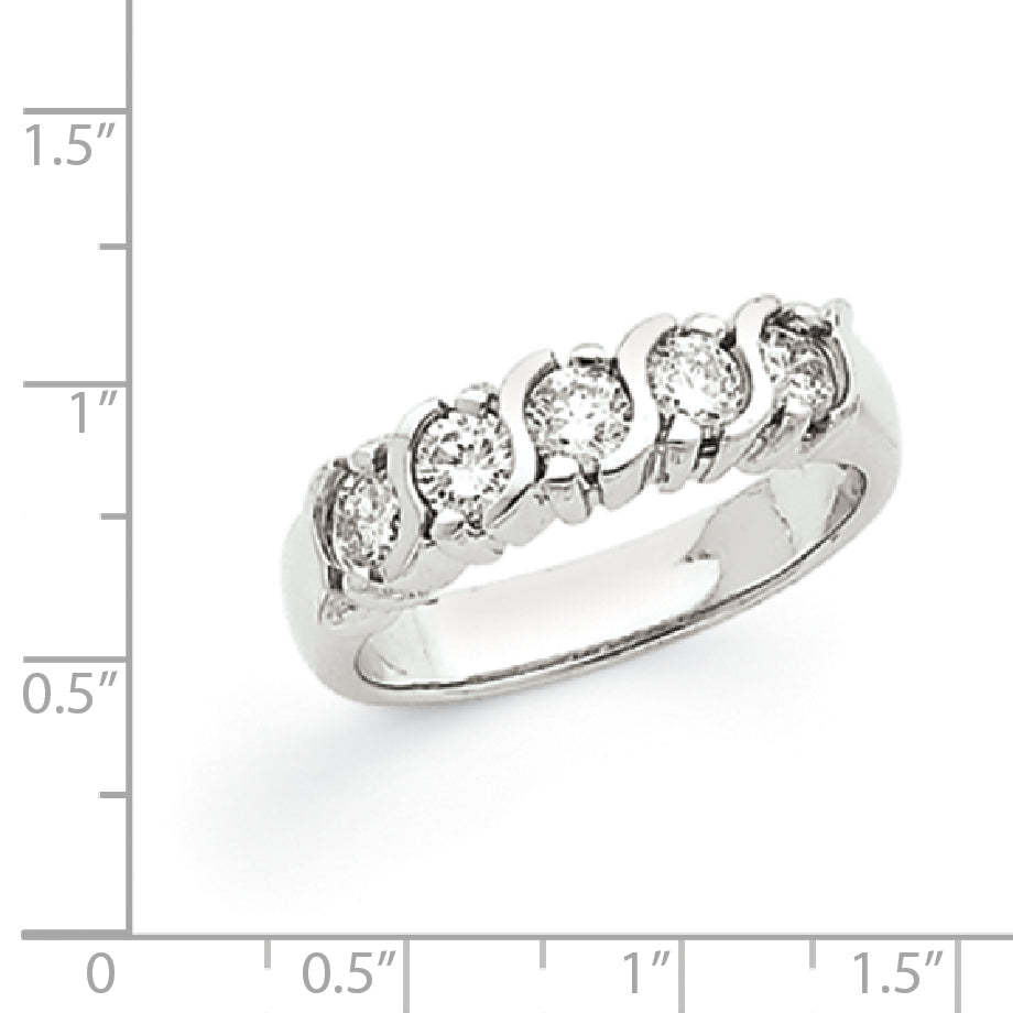14K Weißgold Diamant Memoire-Ring