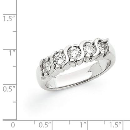 14K Weißgold Diamant Memoire-Ring