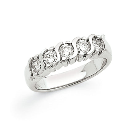 14K Weißgold Diamant Memoire-Ring