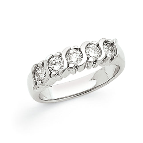 14K Weißgold Diamant Memoire-Ring