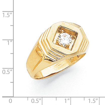 14K Herrenring mit Diamant