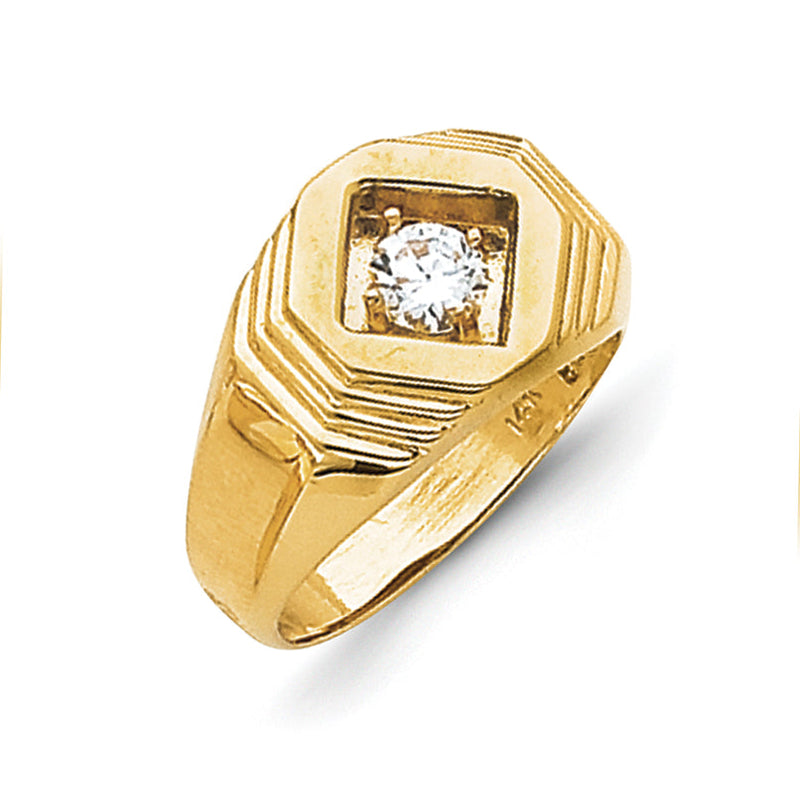 14K Herrenring mit Diamant