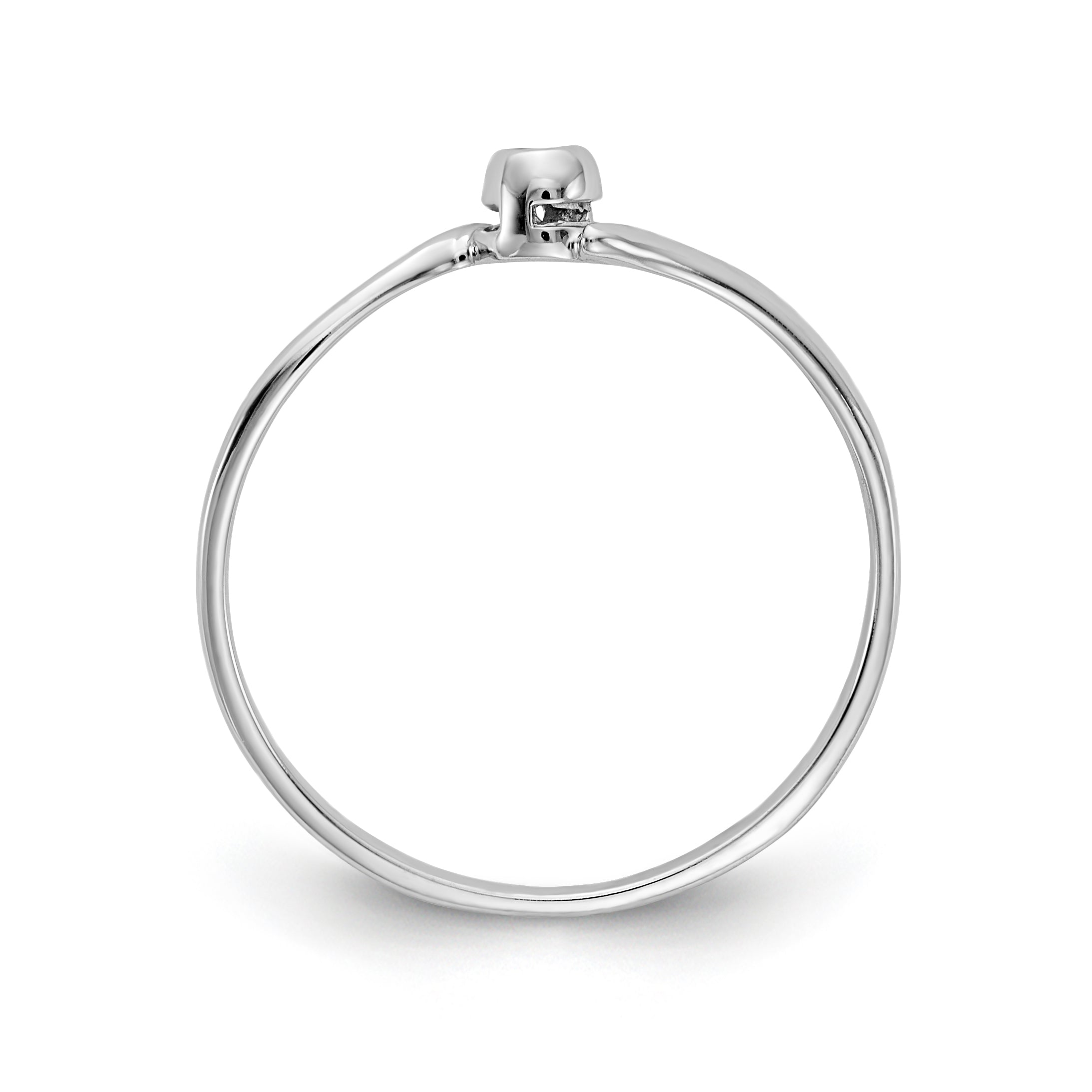 14K Weißgold Ring poliert mit AA Diamant