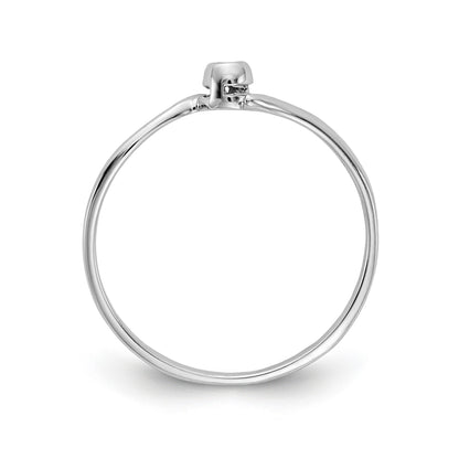 14K Weißgold Ring poliert mit AA Diamant