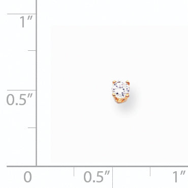 14K Gelbgold Diamant-Einzel-Ohrstecker