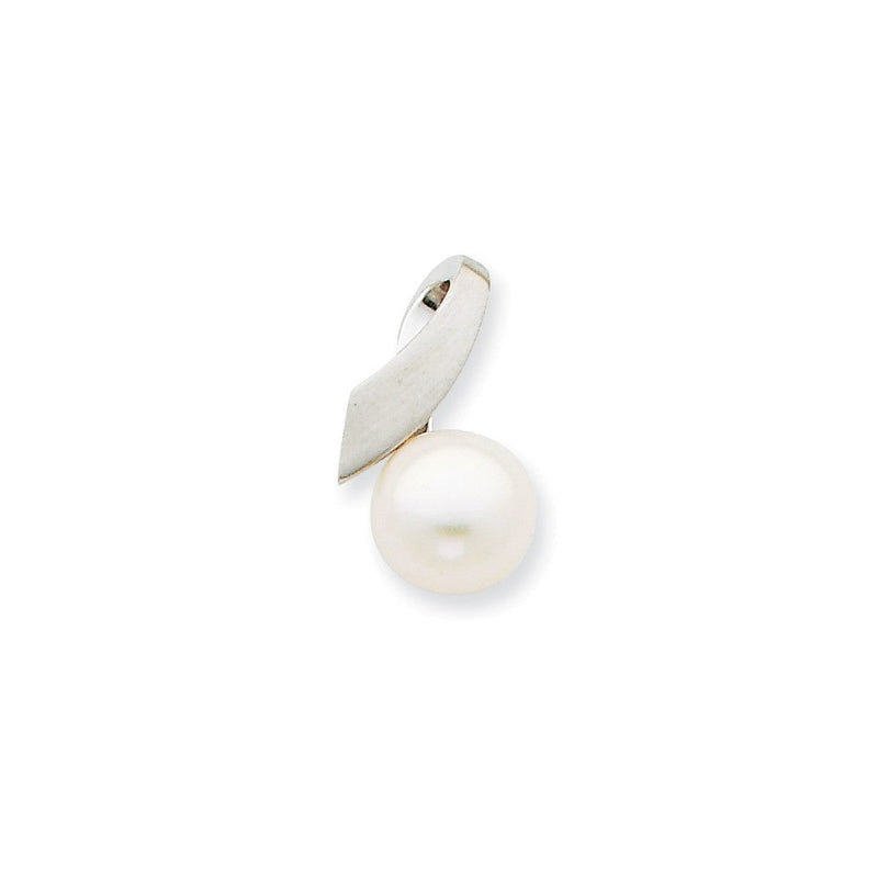 14K Gelbgold Diamant-Anhänger mit satinierter Perle