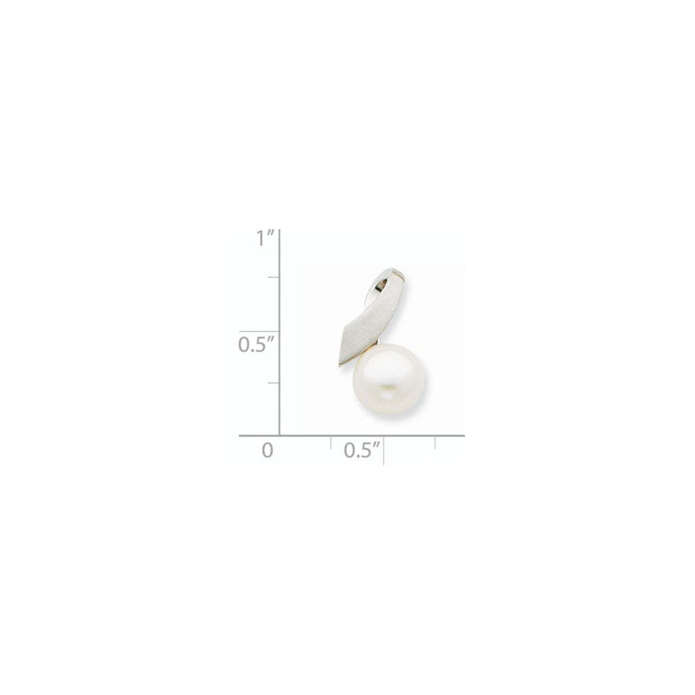 14K Gelbgold Diamant-Anhänger mit satinierter Perle