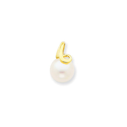 14K Gelbgold Diamant-Zuchtperlen-Anhänger