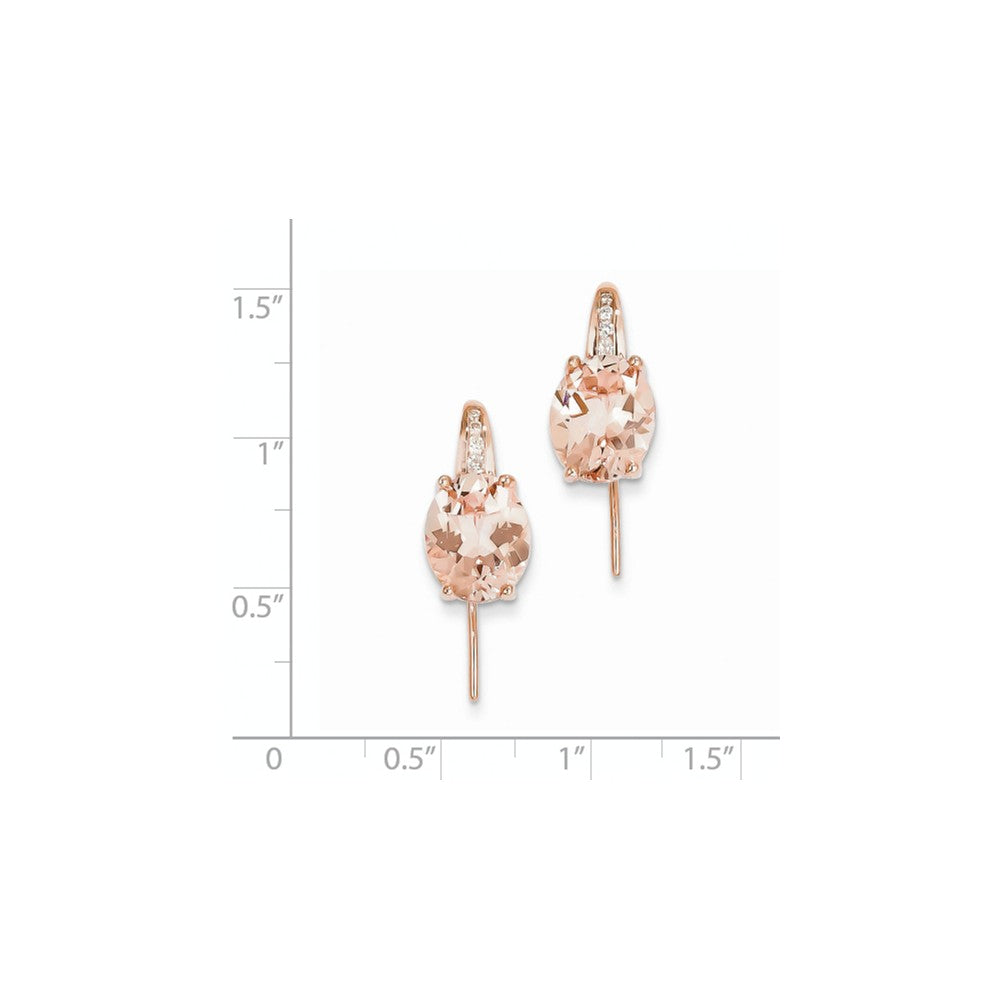 14K Roségold Diamant und Morganit Ohrhänger
